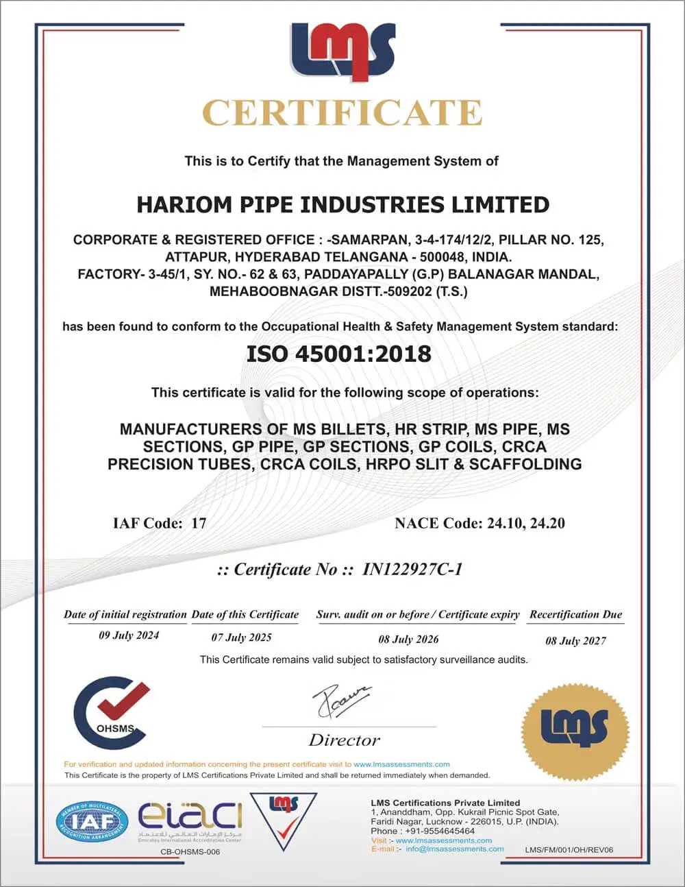 Occupational Health & Safety Management System Standard